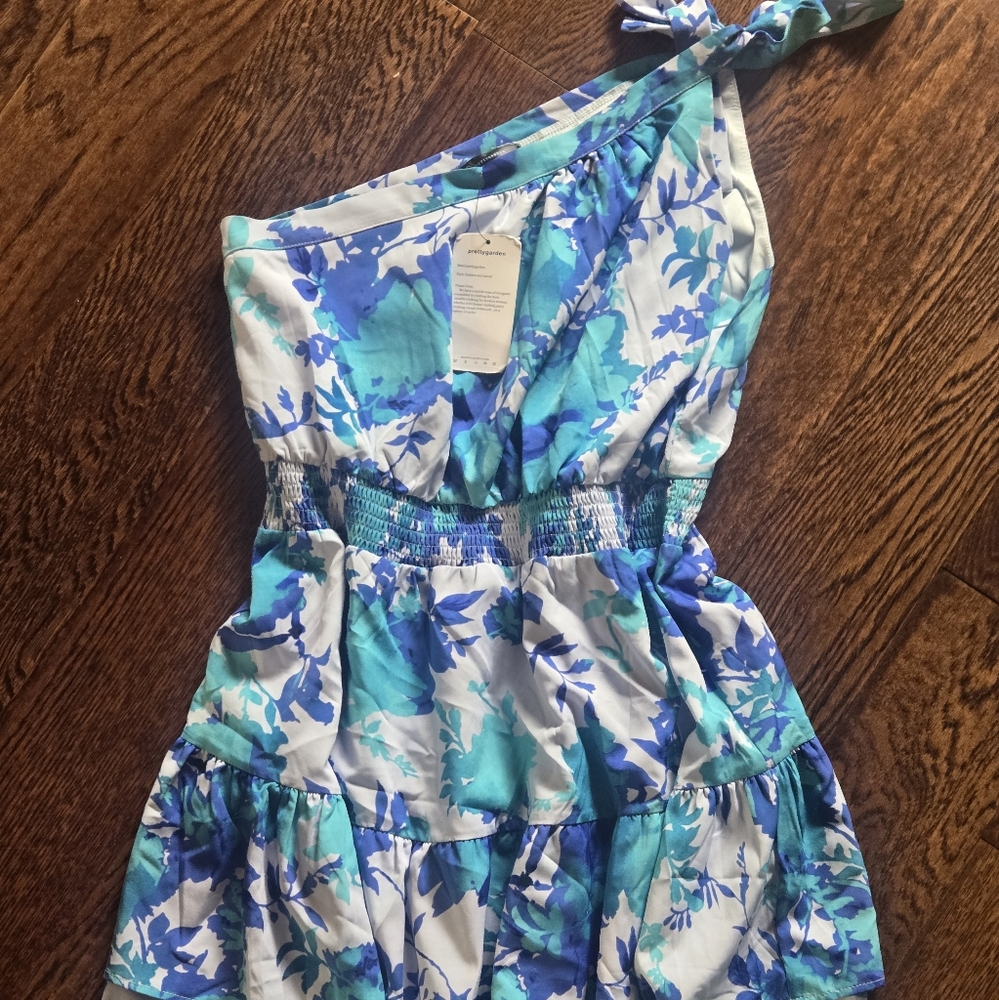 Floral Blue and White Kids Dress